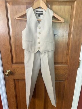 Nordstrom Boys Beige Dress Vest & Pants Set